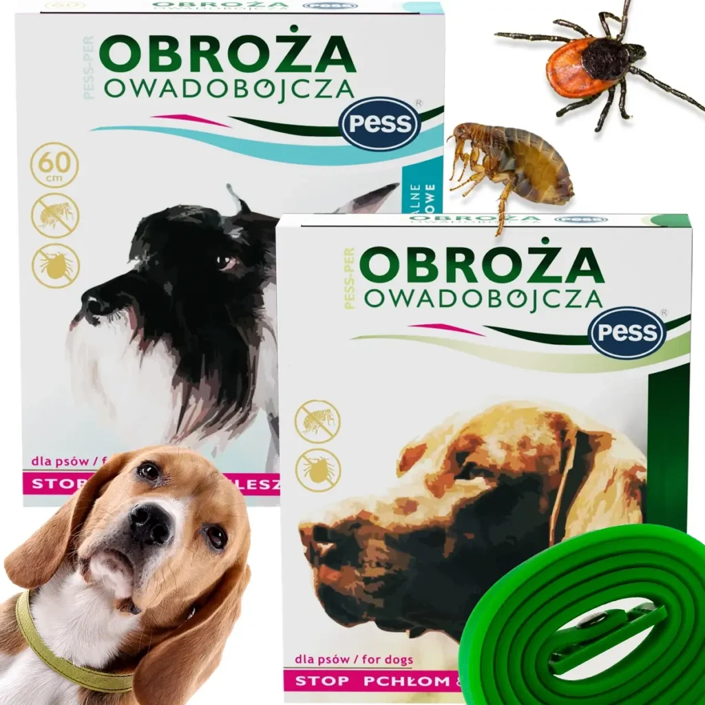 pess obroża na pchły i kleszcze